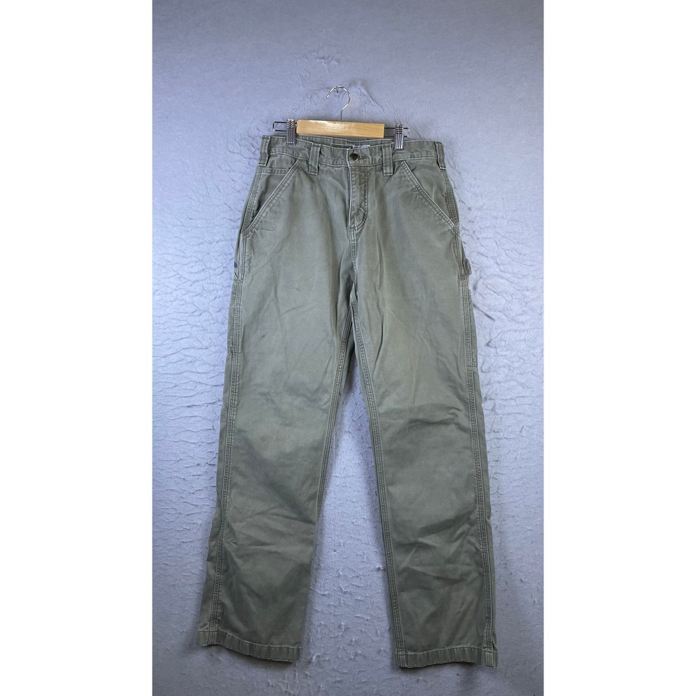 Carhartt Carpenter Pants Mens 30x32 Olive Green Good Relaxed Fit Canvas